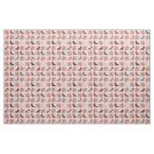 Tissu Chiens de Dachshund flore rose (Fat Quarter)