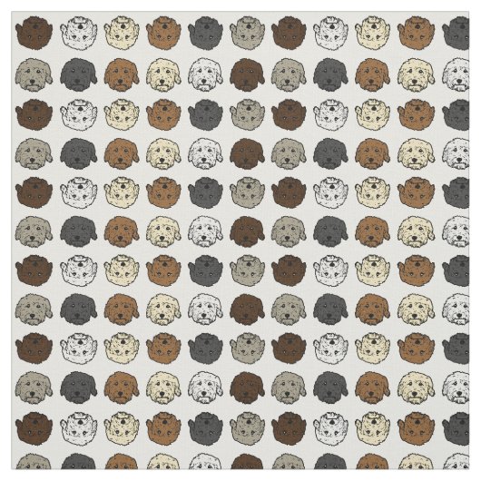 Tissu Chiens de Doodle Multicolor (Échantillon)