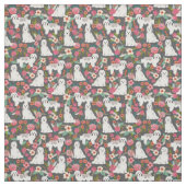 Tissu Chiens de Havan floral (Échantillon)
