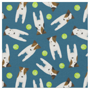 Tissu Chiens de Jack Russell mignon avec balles de tenni