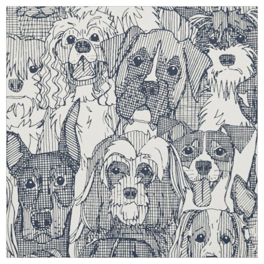 Tissu chiens de perle indigo en abondance (Échantillon)