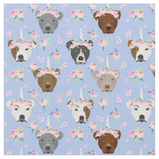 Tissu Chiens de Pitbull monicorne (Fermer)