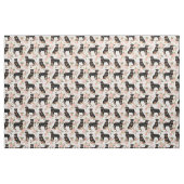 Tissu Chiens de Rottweiler flores de pêche (Fat Quarter)