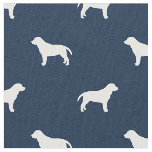Tissu Chiens du Labrador silhouette bleue marine (Fermer)