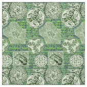 Tissu Chiens et chevaux celtiques en vert (Échantillon)
