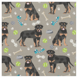 Tissu Chiens et jouets taureaux