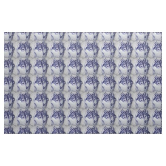 Tissu Chiens et neiges de Blue Husky (Yard)