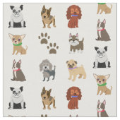 Tissu Chiens et pattes (Fermer)