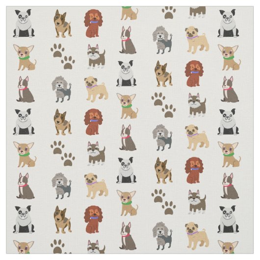 Tissu Chiens et pattes (Échantillon)