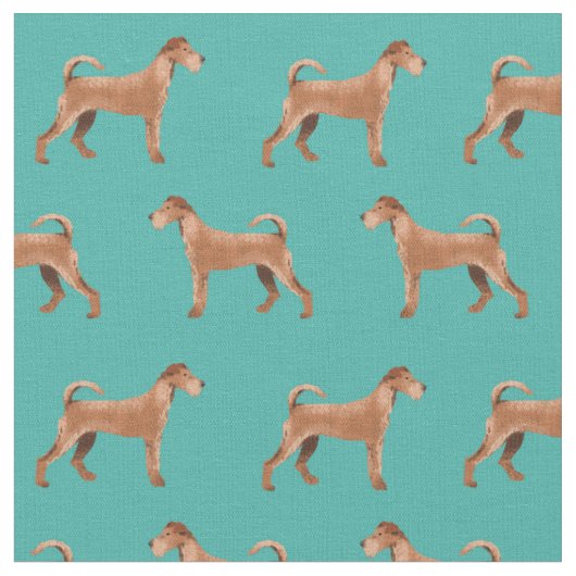 Tissu Chiens irlandais turquoise (Fermer)