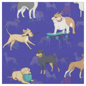 Tissu Chiens mignons Design Motif bleu (Fermer)