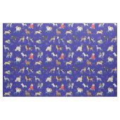 Tissu Chiens mignons Design Motif bleu (Fat Quarter)