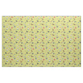 Tissu Chiens mignons Design Motif Vert Jaune (Yard)