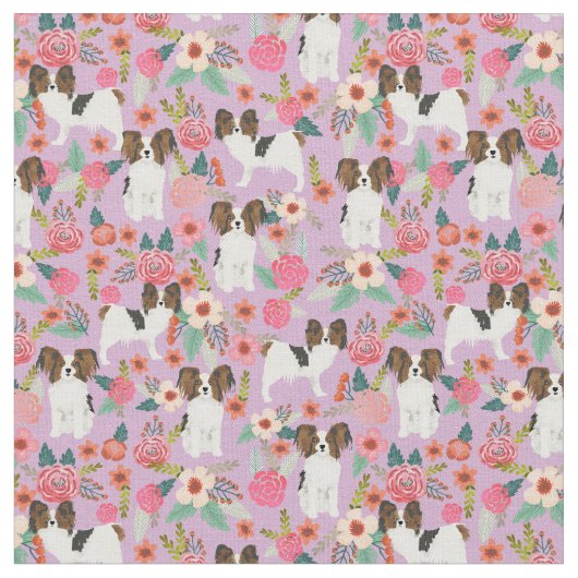 Tissu chiens papillon violet vintage (Fermer)