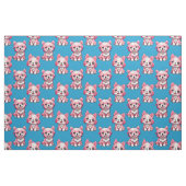 Tissu Chiens roses mignons - Bleu (Fat Quarter)
