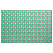 Tissu Chiens roses mignons - Vert  (Yard)