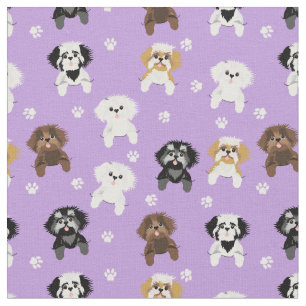 Tissu chih tzu chiens de poche violet
