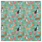 Tissu Chihuahua chiens hibiscus tropical (Échantillon)
