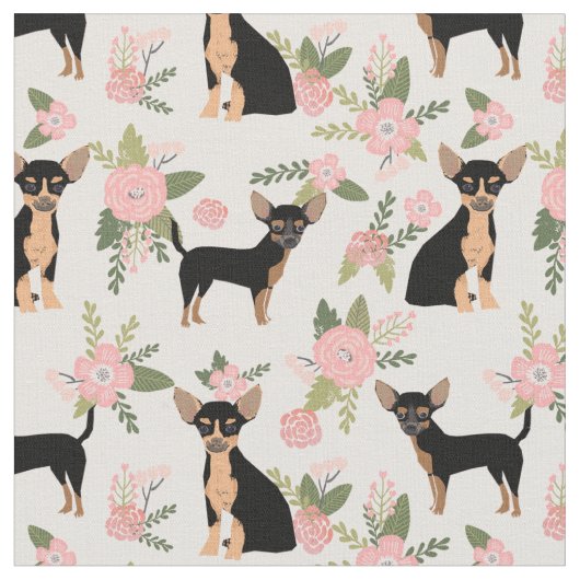 Tissu Chihuahua chiens pêche la flore (Fermer)