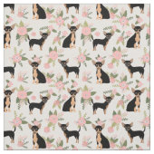Tissu Chihuahua chiens pêche la flore (Échantillon)