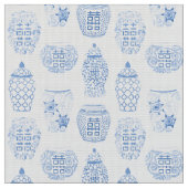 Tissu Chinoiserie Classique De Jar À Gingembre Bleu Et B (Fermer)