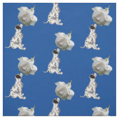 Tissu Chiot dalmate Et Rose Blanche (Échantillon)