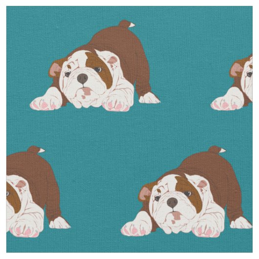 Tissu Chiot espiègle de bouledogue de chiot de tuf (Fermer)