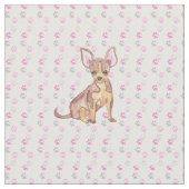 Tissu Chiot mignon de chiwawa dans l'aquarelle et les (Fermer)
