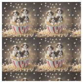 Tissu Chiots Cavalier Spaniel au pop-corn, (Échantillon)