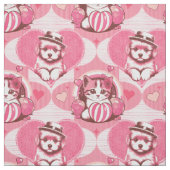 Tissu Chiots et chatons d'inspiration vintage (Échantillon)