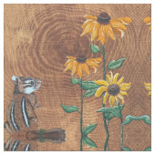 Tissu Chipmunk et Sunflowers (Détail)