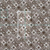 Tissu chocolat azulejos (Carreau)