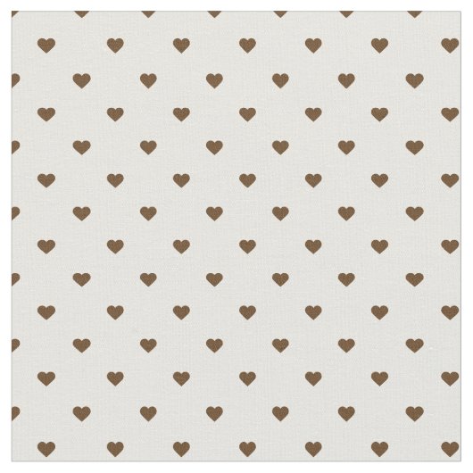 Tissu Chocolat Brown Polka Coeurs Point (Fermer)