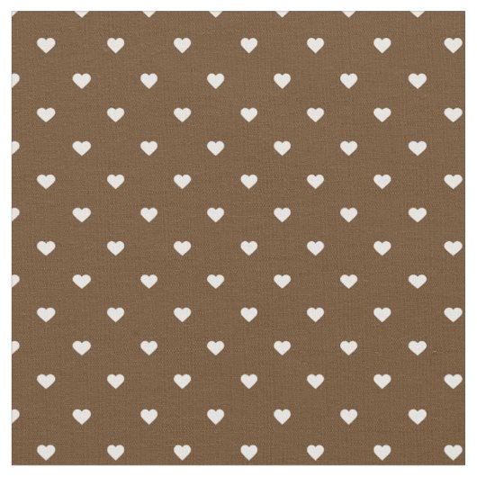 Tissu Chocolat Brown Polka Coeurs Point (Fermer)