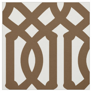 Tissu Chocolat Brown Trellis Grande échelle