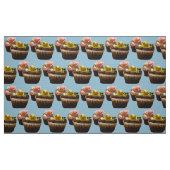 Tissu Chocolat Cupcakes Bird & Rose Poly Weave Fabric (Fat Quarter)