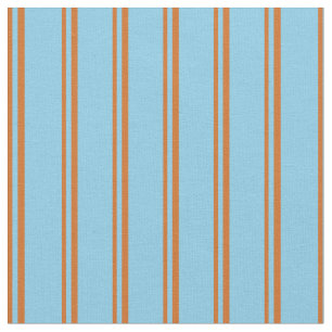 Tissu Chocolat et ciel Bleu Motif/lignes