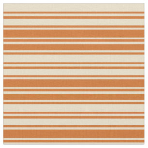 Tissu Chocolat & Tan Coloré Motif des rayures