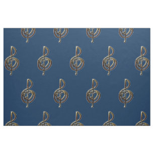 Tissu Choisir une couleur Embossée Look Treble Clef and 