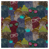 Tissu Chouette dans la couronne (Fermer)