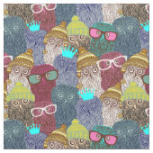 Tissu Chouette dans la couronne (Détail)