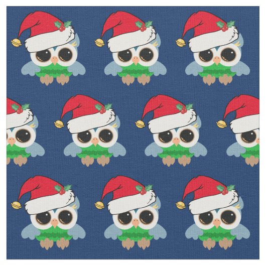 Tissu Chouette de Noël (Fermer)