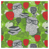 Tissu Chouette en roses rouges (Détail)
