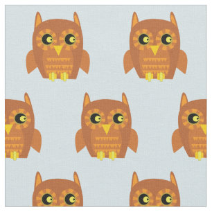 Tissu Chouette oiseau mignon enfant bébé nurserie bleu c
