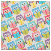 Tissu Chouettes à lire mignonnes (Échantillon)