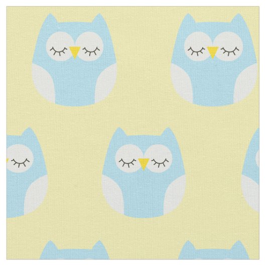 Tissu Chouettes Bébé Sleepy Joli Décor Nourriture (Fermer)