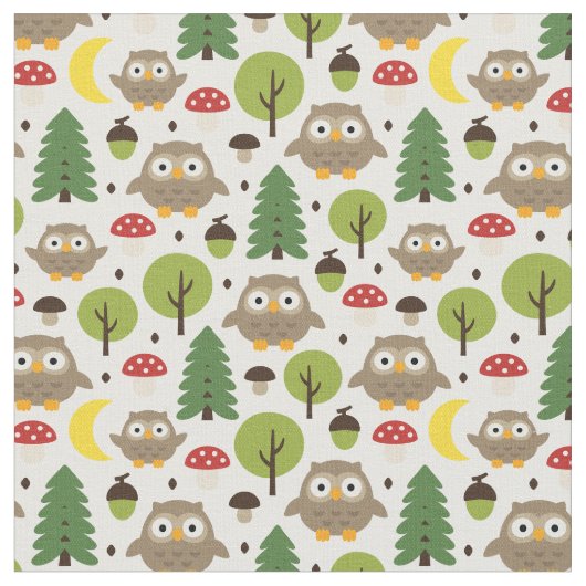 Tissu Chouettes Dans La Forêt (Fermer)