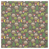 Tissu Chouettes Dans La Forêt (Échantillon)