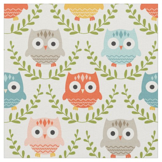 Tissu Chouettes de pépinière mignonnes (Fermer)