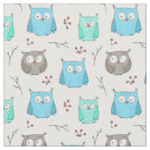 Tissu Chouettes et branches Motif (Fermer)